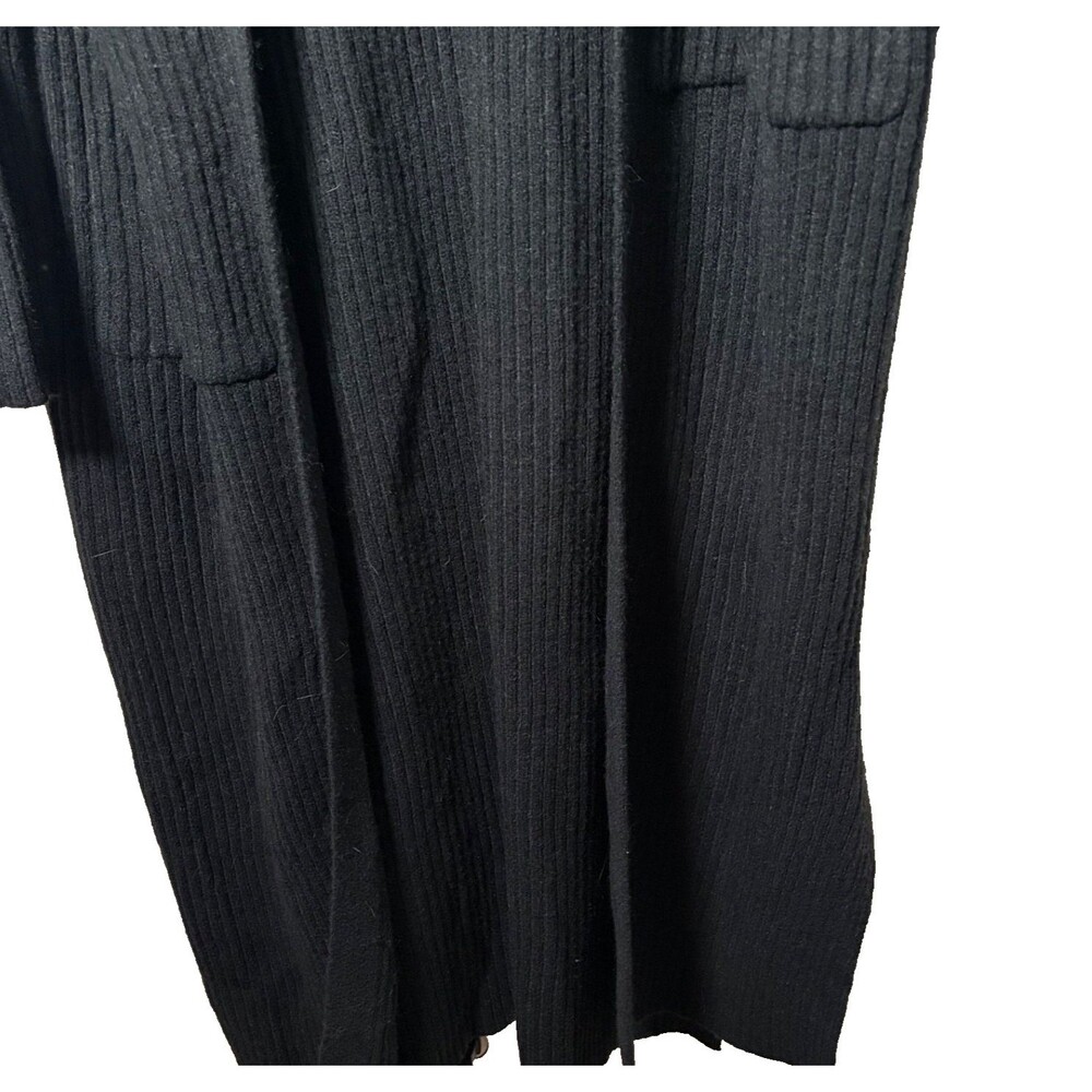 Halara Sweater Women's XL Black Long Open Knit Duster Cardigan Hoodie - Picture 3 of 10